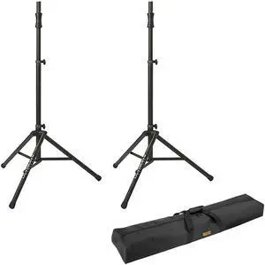 Ultimate Support TS-100B (Set of 2) Lift-Assist Aluminum Tripod Speaker Stands with 51" Bag