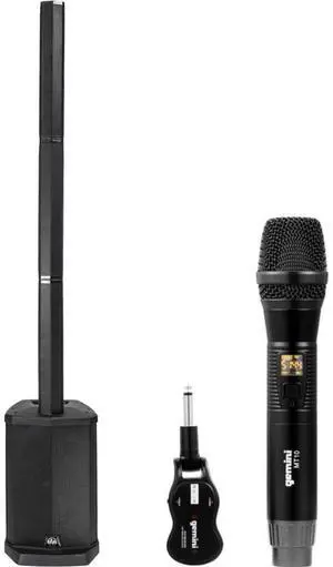 Gemini Sound WPX-2000TOGO Active Battery-Powered Column Speaker 1000W Bundle with Gemini GMU-M100 Handheld UHF Wireless Microphone System with Plug-In Receiver (512 to 541.7 MHz)