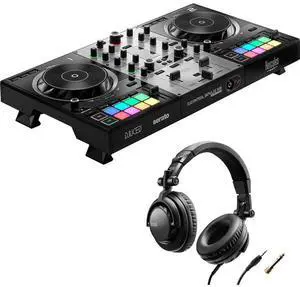 Hercules DJControl Inpulse 500 DJ Software Controller (Limited Edition Silver) Bundle with Hercules HDP DJ45 Closed-Back, Over-Ear DJ Headphones