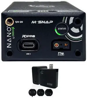 Core SWX NANO-C98MX HDV Battery with Ring LED Gauge (98Wh, Sony BP-U) Bundle with Core SWX XPD-45 Universal 45W USB-C PD Wall Charger with Cable