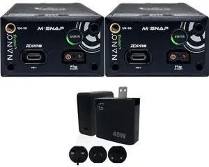 Core SWX NANO-C98MX HDV Battery with Ring LED Gauge (98Wh, Sony BP-U) (2 Pack) Bundle with Core SWX XPD-45 Universal 45W USB-C PD Wall Charger with Cable