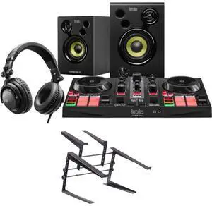 Hercules All-in-One Kit DJLearning Kit MK2 Bundle with Headliner Covina DJ Controller Stand