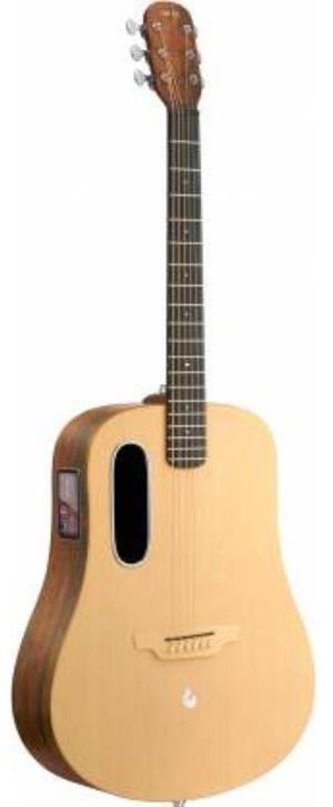 LAVA ME 4 Solid Spruce Top Series,HILAVA 2.0 Smart Acoustics Electric Guitars, Woodgrain Brown/Burlywood