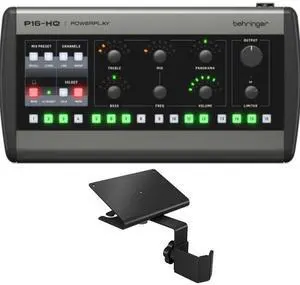 Behringer P16-HQ 16-Channel Personal Monitoring Mixer Bundle with Behringer Mounting Bracket for P16-M