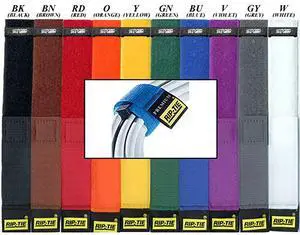 Rip-Tie 1 x 9.5" Rip-Lock CableWrap 10-Pack (Rainbow)