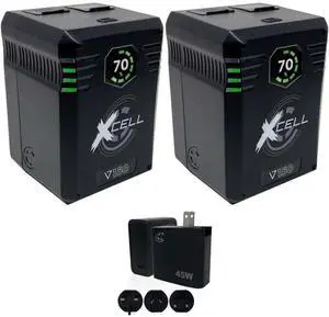 Core SWX XCell Micro-Sized Smart Battery (148Wh, V-Mount) (Pair) Bundle with Core SWX XPD-45 Universal 45W USB-C PD Wall Charger with Cable