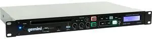 Gemini Professional Rackmount CD Player - DJ CD Player with Pitch Control, USB Media Player, Anti-Shock Technology, XLR/RCA Outputs, Remote Control for Venues, Studios & Events (CDMP-1500)