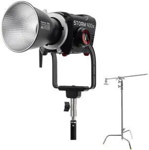 Aputure STORM 400x Tunable White LED Monolight (V-Mount) Bundle with Lowel 40" C-Stand Turtle Base Kit (Chrome, 9.8')
