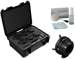 DZOFilm Vespid2 T1.9  6-Prime Lens Kit 18/24/35/50/85/105mm (PL Mount) Bundle with DZOFilm Octopus Lens Adapter (PL to Sony E), GB LENS CLEANING KIT