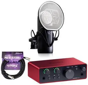 Focusrite Scarlett Solo USB-C Audio Interface (4th Gen) Bundle with Aston Microphones Element Microphone KIT and Kellards XLR-P20T Pro 20 ft XLR Microphone Cable, XLR Male to Female Cable 3-Pin Focusrite Scarlett Solo USB-C Audio Interface (4th Gen) Bundle with Aston Microphones Element Microphone KIT and Kellards XLR-P20T Pro 20 ft XLR Microphone Cable, XLR Male to Female Cable 3-Pin