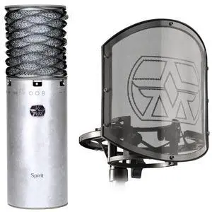 Aston Microphones Spirit Bundle Large-Diaphragm Multipattern Condenser Microphone with Swiftshield ( Silver)