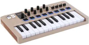 Arturia MiniLab 3 Champagne  25 Key USB MIDI Keyboard Controller With 8 Multi-Color Drum Pads, 8 Knobs and Music Production Software Included