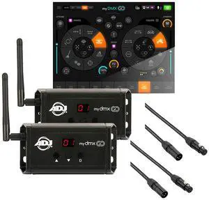 American DJ myDMX Go - DMX Lighting Control System with Wi-Fi/USB Interface (iPad/Android) (pair) bundle with Kopul DMX33P-025-S Studio Series 3-Pin DMX Cable (25') (Pair)