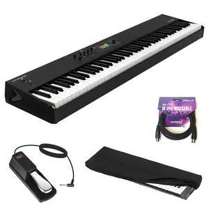 StudioLogic SL88 GT 88-Note Controller Keyboard with TP/400 Wooden-Touch Keys Bundle with Piano-Style Sustain Pedal, Keyboard Dust Cover, large and MIDI to MIDI Cable 10'