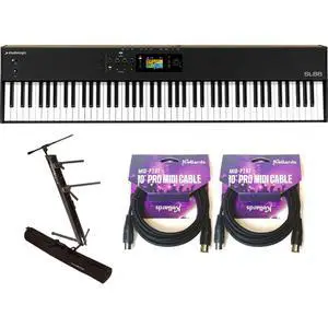 StudioLogic SL88 MK2 88-Key MIDI Controller Hammer Action Bundle with Ultimate Support APEX AX-48 Pro Plus Portable Column Keyboard Stand, Kellards MID-P10T Pro MIDI to MIDI Cable 10 Feet (2 Pack) StudioLogic SL88 MK2 88-Key MIDI Controller Hammer Action Bundle with Ultimate Support APEX AX-48 Pro Plus Portable Column Keyboard Stand, Kellards MID-P10T Pro MIDI to MIDI Cable 10 Feet (2 Pack)