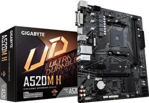 GIGABYTE A520M H AM4 AMD A520 SATA 6Gb/s Micro ATX AMD Motherboard