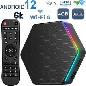2023 Android TV Box, Android 13 TV Box 4GB RAM 64GB ROM, Quad Core Android  13.0 TV Box with Wireless Keyboard Support 2.4G/5.0GHz Dual WiFi 100M