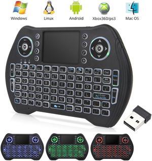  Rii Mini Bluetooth Keyboard with Touchpad＆QWERTY Keyboard,  Backlit Portable Wireless Keyboard for Smartphones/  Laptop/PC/Tablets/Windows/Mac/TV/Xbox/PS3/Raspberry Pi .(i8+ Blue) :  Electronics