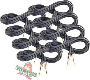 Guitar Cables (8 Pack) Instrument Cord by FAT TOAD | 20GA Patch Conductor for Electric or Acoustic Guitar, Bass, Pedals, Keyboards, Speakers, Amplifiers | Shielded 20FT Quarter Inch Gold Jack Wires