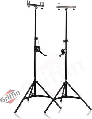 Light Trussing Stands by GRIFFIN | T Adapter DJ Booth Kit & Truss System for Lighting Cans & Speakers | Pro-Audio Stage Platform Hardware Mounting Package | PA Equipment Gear Holder | Live Music Gigs