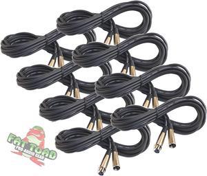 Microphone Cables by FAT TOAD | (8 Pack) 20ft Professional Pro Audio XLR Mic Cord Patch with Female & Male Connector | 20GA Shielded Wire & Balanced for Recording Studio Mixer | Speaker DJ Stage Gear