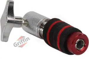 GRIFFIN Hi-Hat Clutch Mount Deluxe Version | Alloy Metal Speed Threads | Universal Holder to Fit Most Hi-Hat Cymbals,  Rods & Hihat Stands | Red locking Nut