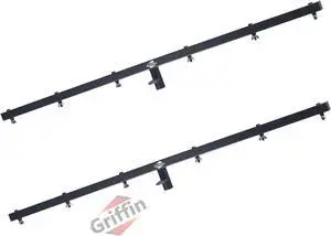 T-Bar Support for DJ Light Tripod Stands (2 Pack) | GRIFFIN Cross Bar Mount for Stage Lighting Truss System with 12 Hanging Bolts | 5FT Horizontal Trussing Kit for Can Lights & Music Equipment Package