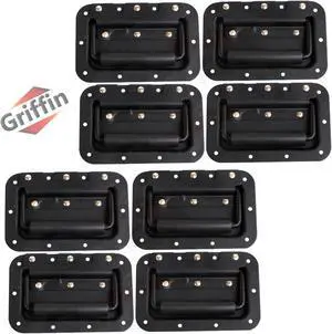8 PACK - GRIFFIN Recessed Speaker Cabinet Handles for Rack Road Flight Case | Spring Loaded Flush Metal Flip Pull with Grip Rubber Padding for Trunk Chest Carry Case | DJ PA Pro-Audio Stage Gear Parts 8 PACK - GRIFFIN Recessed Speaker Cabinet Handles for Rack Road Flight Case | Spring Loaded Flush Metal Flip Pull with Grip Rubber Padding for Trunk Chest Carry Case | DJ PA Pro-Audio Stage Gear Parts