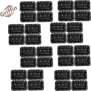 32 PACK - Metal Flip Speaker Cabinet Handles for Rack Road Flight Trunk by GRIFFIN | Spring Loaded Flush Pull with Black Grip Rubber Padding for Chest Carry Case | DJ PA Pro-Audio Stage Gear Parts 32 PACK - Metal Flip Speaker Cabinet Handles for Rack Road Flight Trunk by GRIFFIN | Spring Loaded Flush Pull with Black Grip Rubber Padding for Chest Carry Case | DJ PA Pro-Audio Stage Gear Parts