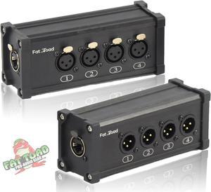 4 Channel DMX Hub Over Network Signal XLR Cable Extender FAT TOAD | Male & Female Pack with 3 Pin XLR to RJ45 Ethercon Wire for Live Stage Sound Monitoring, Studio Recording & DJ Lighting, PA AES-EBU