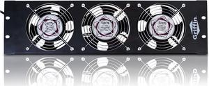 GRIFFIN Rackmount Cooling Fan | 3U Ultra-Quiet Triple Exhaust Fans, Keep Studio Audio Equipment Gear Cool | Rack Mount on Network IT System Server Rails | DJ PA AMP Temperature Control Panel Cabinet
