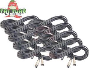 Microphone Cables by FAT TOAD (10 Pack) 20ft Professional Pro Audio XLR Mic Cord Patch with Female & Male Connector | 20 AWG Shielded Wire & Balanced for Sound Music Recording Studio Mixer Stage Gear