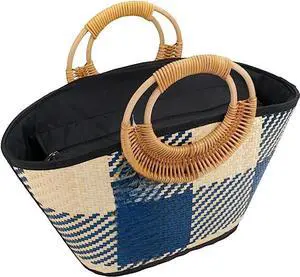 ShelterCast Bamboo Women Straw Hand-woven Top-handle Handbag