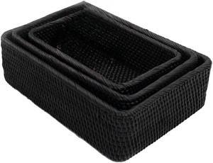 Shelter Cast Rattan Serving Tray Handwoven Tray Decorative Tray Set of 3 (Natural Color)
Visit the ShelterCast Store Black