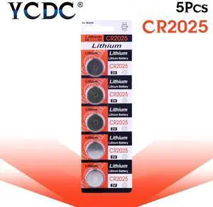 For watch cr2025 Button battery 3 volt lithium coin cell battery ecr2025 br2025 2025 kcr2025 bulk 5pcs sale