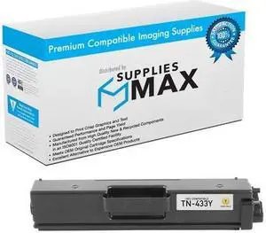SuppliesMAX Compatible Replacement for PrintMaster TN7893 Yellow High Yield Toner Cartridge (4000 Page Yield) - Equivalent to Brother TN-433Y / TN-431Y