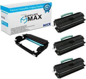 SuppliesMAX Compatible MICR Replacement for Dell 1720/1720DN Drum/High Yield Toner Value Combo Pack (1-Drum Unit/3-Toners) (310-8710_1PK/GP299_3PKVB)