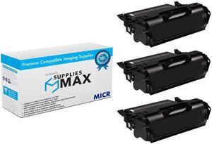 SuppliesMAX Compatible MICR Replacement for Lexmark X651DE/X652DE/X654DE/X656DE/X656DTE/X658DE/X658DTE-MFP High Yield Toner Cartridge (3/PK-25000 Page Yield) (X651X11A_3PK)