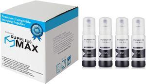 SuppliesMAX Compatible Replacement for Expression EcoTank ET-7700/ET-7750 Photo Black Dye Refill Ink Bottle (4/PK-5000 Page Yield) (NO. 512) (C13T00R140_4PK-US)