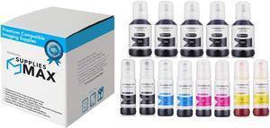 SuppliesMAX Compatible Replacement for Expression EcoTank ET-7700/ET-7750 Refill Ink Bottle Combo Pack (5-BK/2-PBK/C/M/Y) (NO. 512) (C13T00R-5BK2PBKCMY-US)