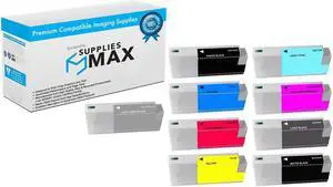 SuppliesMAX  Replacement for Stylus Pro 7700/7900/9700/9900/WT-7900 Wide Format Inkjet Combo Pack (PBK/C/M/Y/LC/LM/LBK/MBK/LLBK) (350 ML) (T596PBKCMYLCLMLBKMBKLLBK)