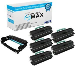 SuppliesMAX Compatible MICR Replacement for Dell 1720/1720DN Drum/High Yield Toner Value Combo Pack (1-Drum Unit/5-Toners) (310-8710_1PK/GP299_5PKVB)