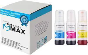SuppliesMAX Compatible Replacement for Expression EcoTank ET-7700/ET-7750 Refill Ink Bottle Combo Pack (C/M/Y) (NO. 512) (C13T00R-CMY-US)