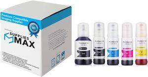 SuppliesMAX Compatible Replacement for Expression EcoTank ET-7700/ET-7750 Refill Ink Bottle Combo Pack (BK/PBK/C/M/Y) (NO. 512) (C13T00R-BCS-US)