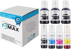 SuppliesMAX Compatible Replacement for Expression EcoTank ET-7700/ET-7750 Refill Ink Bottle Combo Pack (3-BK/1-PBK/C/M/Y) (NO. 512) (C13T00R-3BK1PBKCMY-US)