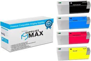 SuppliesMAX  Replacement for Stylus Pro 7700/7900/9700/9900/WT-7900 High Yield Wide Format Inkjet Combo Pack (PBK/C/M/Y) (700 ML) (T596JPBKCMY)
