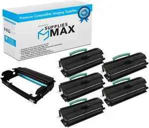 SuppliesMAX Compatible Replacement for Dell 1720/1720DN Drum/High Yield Toner Value Combo Pack (1-Drum Unit/5-Toners) (310-8710_1PK/GP299_5PKVB)