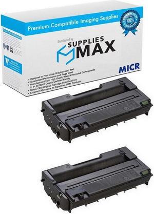 SuppliesMAX Compatible MICR Replacement for Ricoh Aficio SP-3500N/3500SF/SP-3510DN/3510SF Toner Cartridge (2/PK-6400 Page Yield) (TYPE SP3500XA) (406990_2PK)