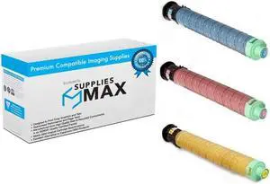 SuppliesMAX Compatible Replacement for Ricoh Aficio SP-C840DN/SP-C842DN Series Toner Cartridge Combo Pack (C/M/Y) (TYPE SP840A) (82125CMY)