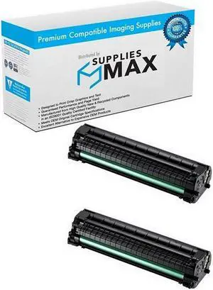 SuppliesMAX Compatible Replacement for Samsung ML-1660/ML-1665/ML-1670/ML-1675/ML-1860/ML-1865W/SCX-3200/SCX-3205/SCX-3210/SCX-3218 Toner Cartridge (2/PK-1500 Page Yield) (MLT-P104B) SuppliesMAX Compatible Replacement for Samsung ML-1660/ML-1665/ML-1670/ML-1675/ML-1860/ML-1865W/SCX-3200/SCX-3205/SCX-3210/SCX-3218 Toner Cartridge (2/PK-1500 Page Yield) (MLT-P104B)